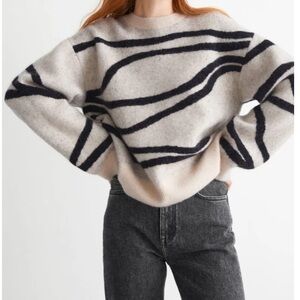 & Other Stories Beige Jacquard Sweater